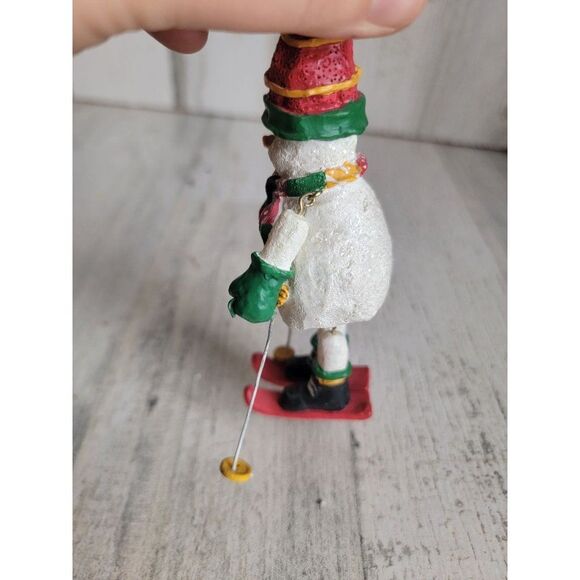 Unique glitter dangling skiing snowman ornament Xmas - Picture 6 of 7